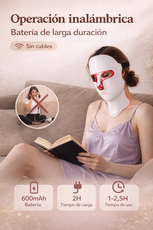 Máscara LED Facial y Cuello 7 Colores