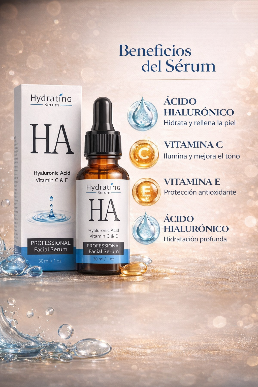 Sérum facial de Vitaminas C + E