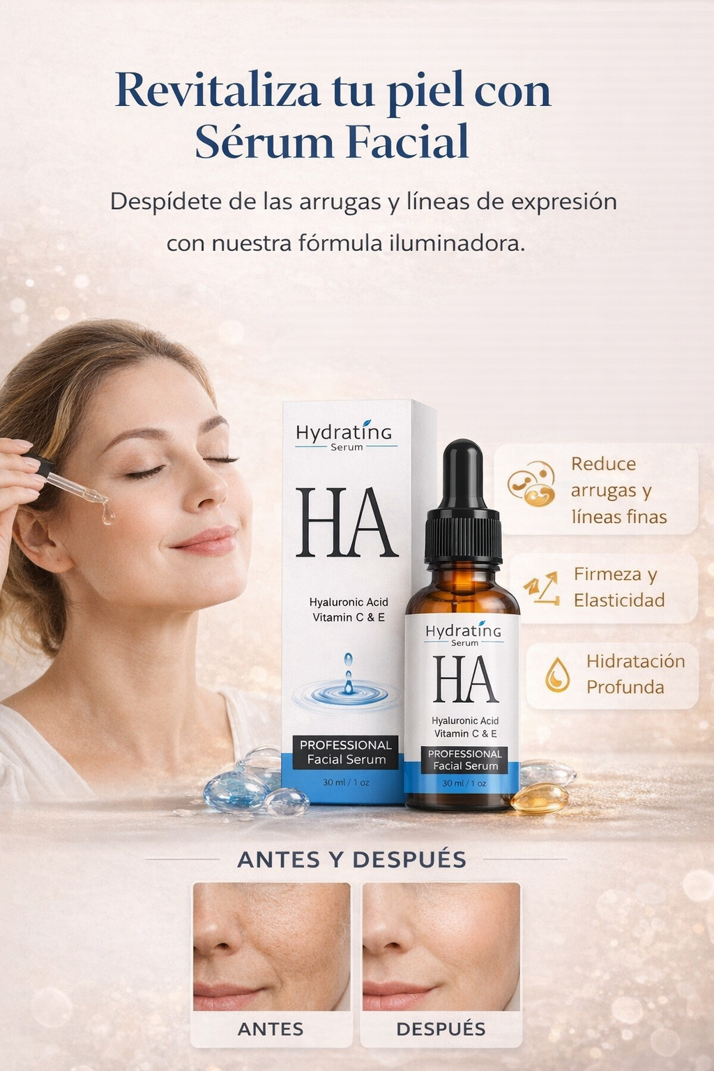 Sérum facial de Vitaminas C + E