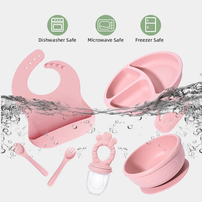 Vajilla para niños Cuenco de silicona personalizado Juego de alimentación de silicona para bebés