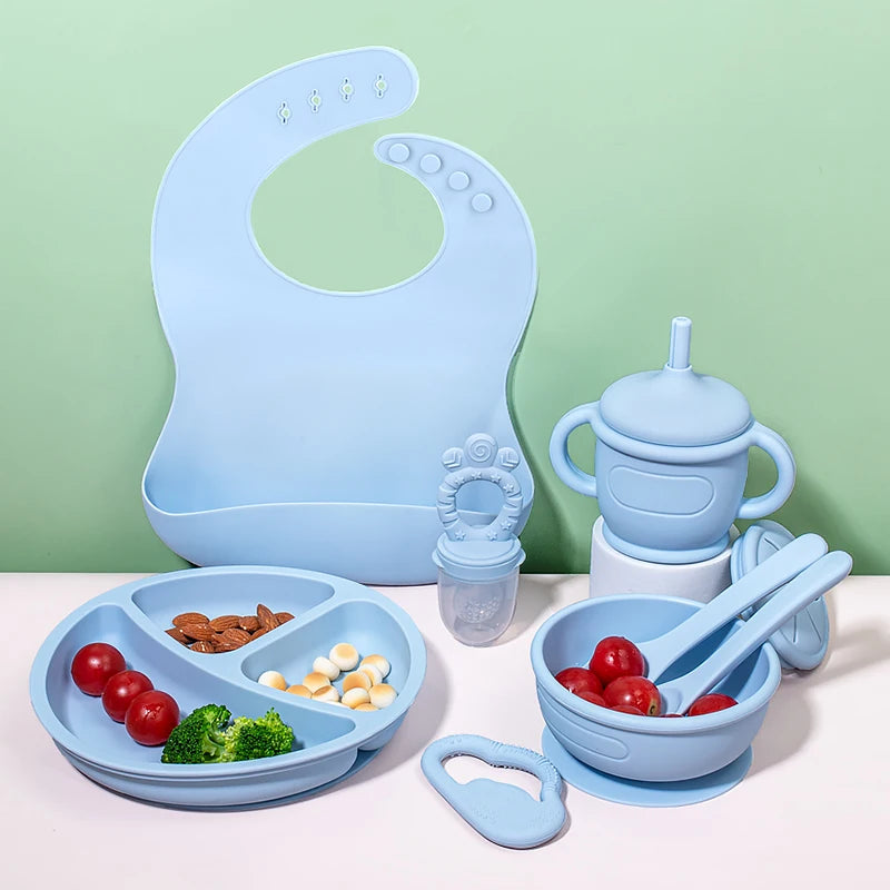 Vajilla para niños Cuenco de silicona personalizado Juego de alimentación de silicona para bebés