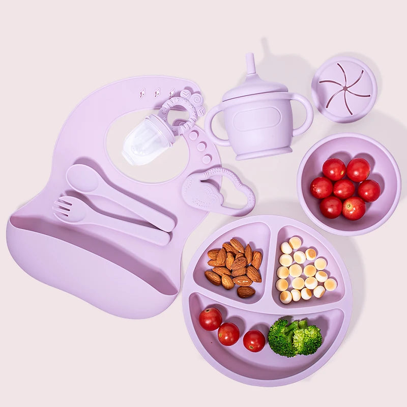 Vajilla para niños Cuenco de silicona personalizado Juego de alimentación de silicona para bebés