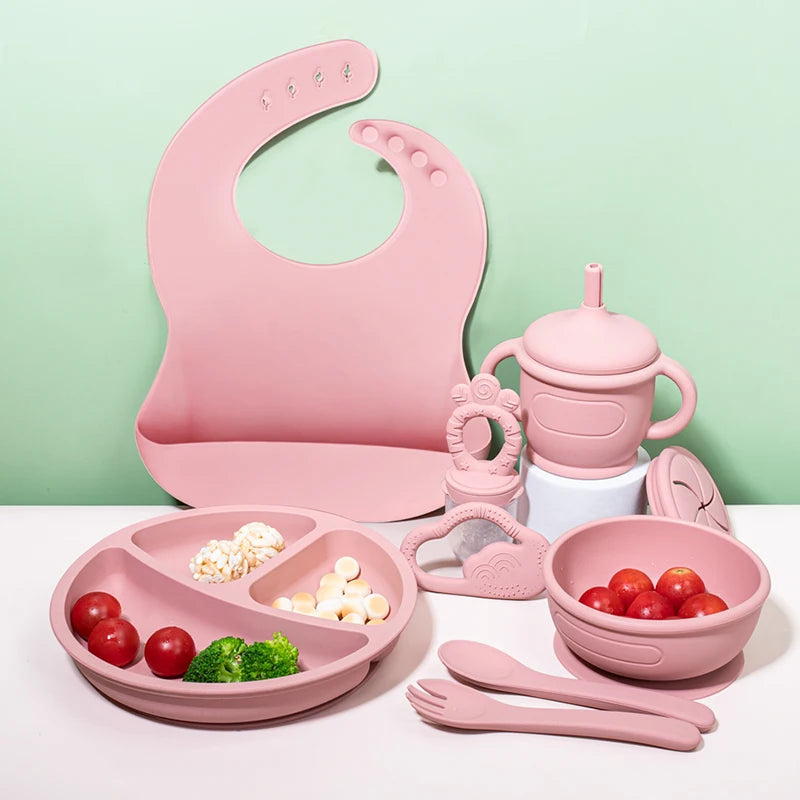 Vajilla para niños Cuenco de silicona personalizado Juego de alimentación de silicona para bebés