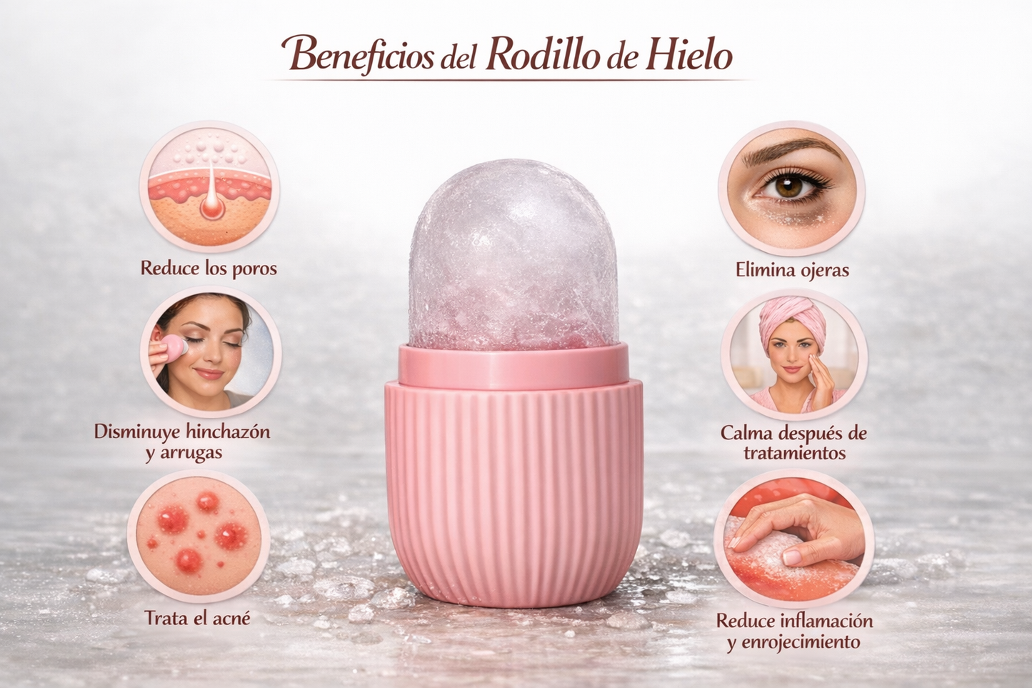 Rodillo Facial de Hielo – Masajeador Facial Refrescante de Silicona