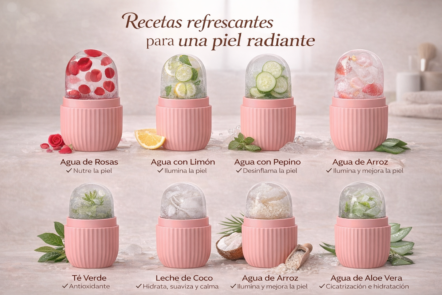 Rodillo Facial de Hielo – Masajeador Facial Refrescante de Silicona