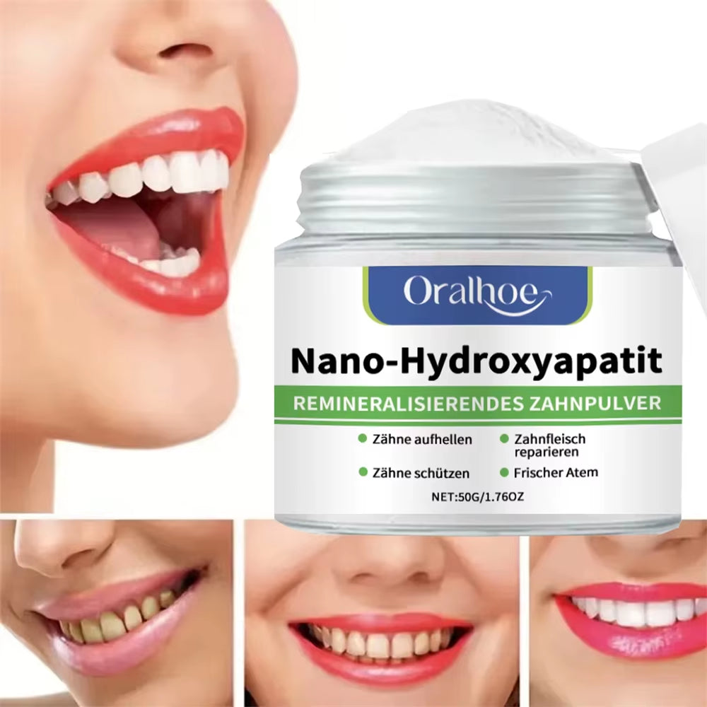 Winter Whitening Tooth Powder with 10% Hydroxyapatite - Remineralizing, Cool Mint, Enamel Repair & Fresh Breath